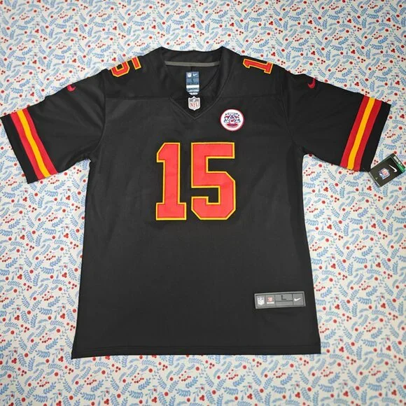 Patrick Mahomes Chiefs Super Bowl Black Jersey No. 15 - Picture 1 of 7
